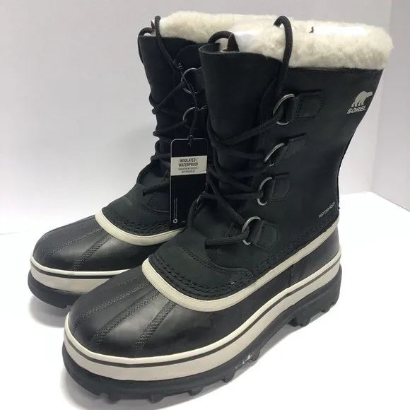 Sorel Women’s Caribou, Black Waterproof Winter Boots, Size 8M
