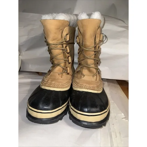 SOREL Women's Caribou Waterproof Boot for Winter BUFF/Chamois - Size 7