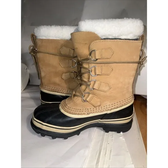 SOREL Women's Caribou Waterproof Boot for Winter BUFF/Chamois - Size 7