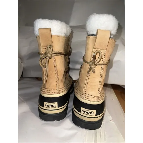 SOREL Women's Caribou Waterproof Boot for Winter BUFF/Chamois - Size 7