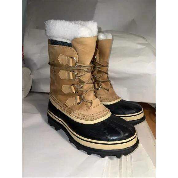 SOREL Women's Caribou Waterproof Boot for Winter BUFF/Chamois - Size 7
