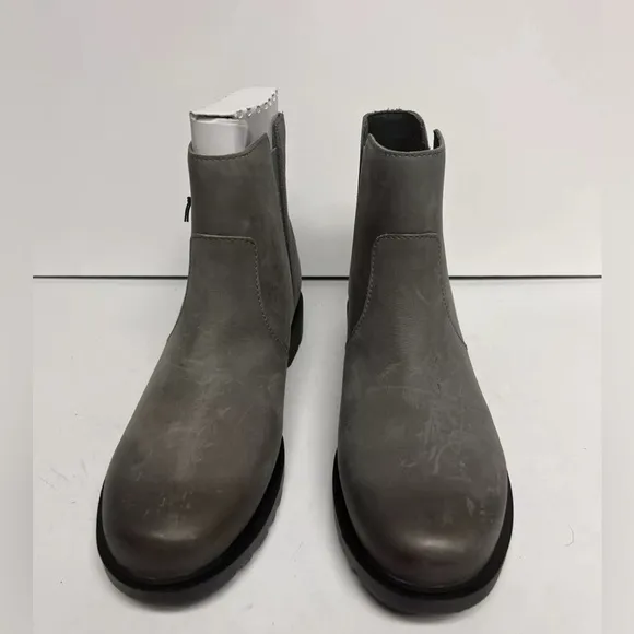 Sorel Womens Emelie II Zip Waterproof Boots Gray Leather Size 8 M
