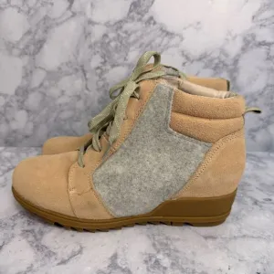Sorel Women’s Evie Wedge Booties Boots sz 10.5 Waterproof Suede NEW #K768