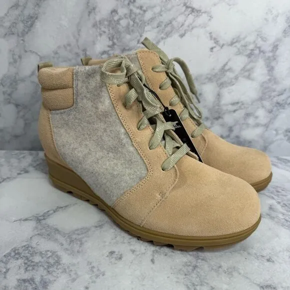 Sorel Women’s Evie Wedge Booties Boots sz 10.5 Waterproof Suede NEW #K768
