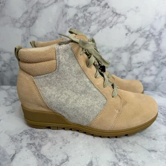 Sorel Women’s Evie Wedge Booties Boots sz 10.5 Waterproof Suede NEW #K768