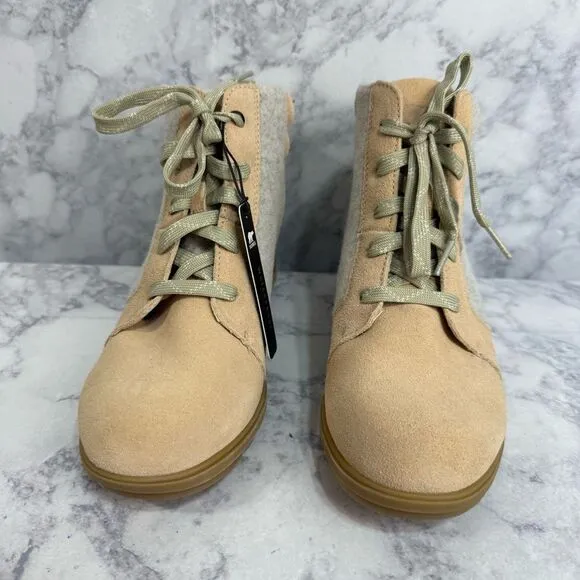 Sorel Women’s Evie Wedge Booties Boots sz 10.5 Waterproof Suede NEW #K768