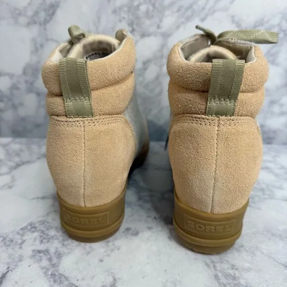 Sorel Women’s Evie Wedge Booties Boots sz 10.5 Waterproof Suede NEW #K768