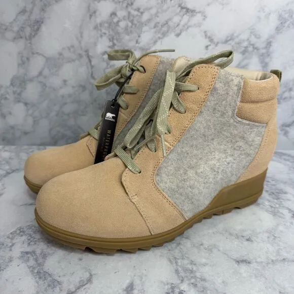 Sorel Women’s Evie Wedge Booties Boots sz 10.5 Waterproof Suede NEW #K768