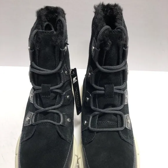 Sorel Women’s Explorer II Joan, Black Waterproof Winter Boots, Size 7.5M