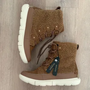 Sorel Womens Explorer II Joan Cozy Boots Size 11 Delta Fawn Tan Brown Fuzzy