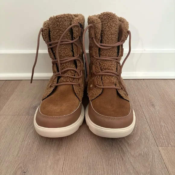Sorel Womens Explorer II Joan Cozy Boots Size 11 Delta Fawn Tan Brown Fuzzy
