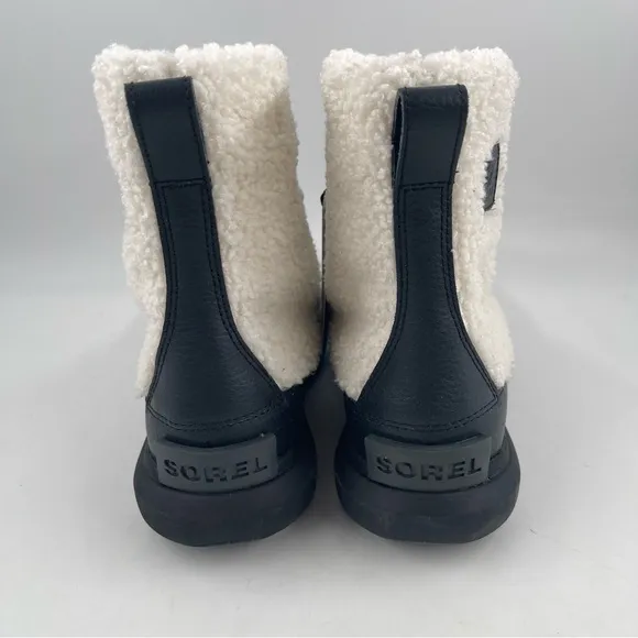 Sorel Women’s Explorer II Joan Cozy - Size 7 - Black &amp; White Sherpa Boots