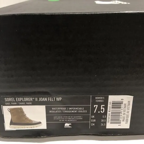 Sorel Women’s Explorer II Joan Felt Waterproof Boots, Size 7.5 M
