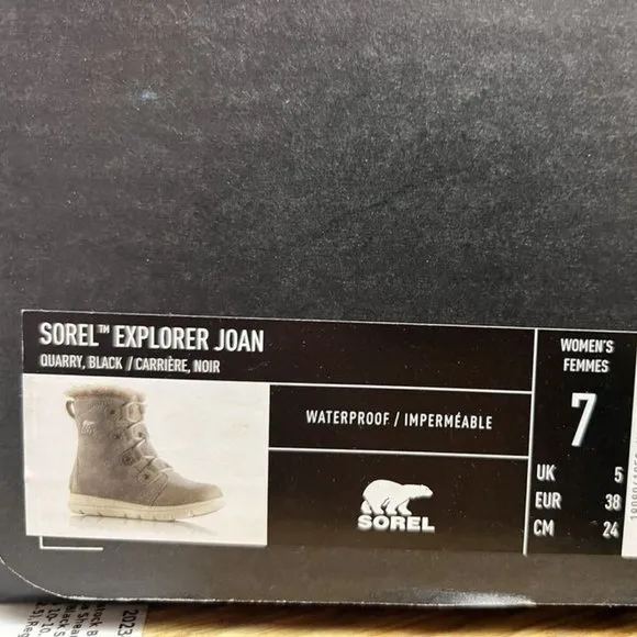 Sorel Women's Explorer Joan Waterproof Winter Boots Quarry, Size 7 M
