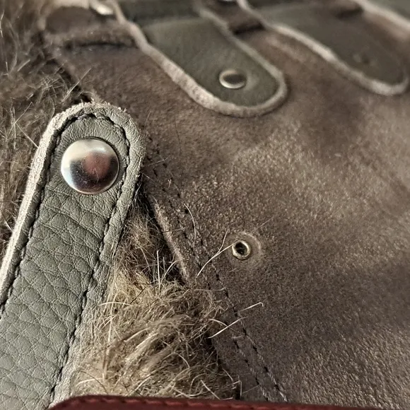 Sorel Womens Joan of Arctic Tall Winter Boots Grey Suede Faux Fur Lace Up Size 8