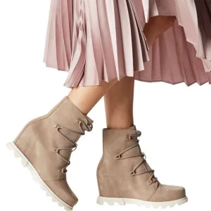 SOREL Women's Joan of Arctic Wedge III Lace Waterproof Suede Wedge Boots