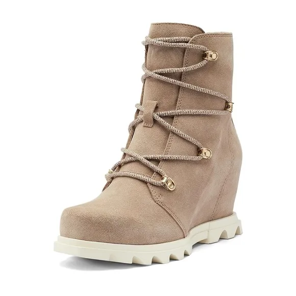 SOREL Women's Joan of Arctic Wedge III Lace Waterproof Suede Wedge Boots