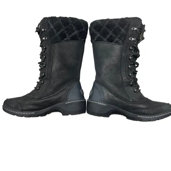 Sorel Women's Tall Whistler Black Leather Winter Boots Waterproof -32c Size 6.5