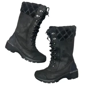 Sorel Women's Tall Whistler Black Leather Winter Boots Waterproof -32c Size 6.5