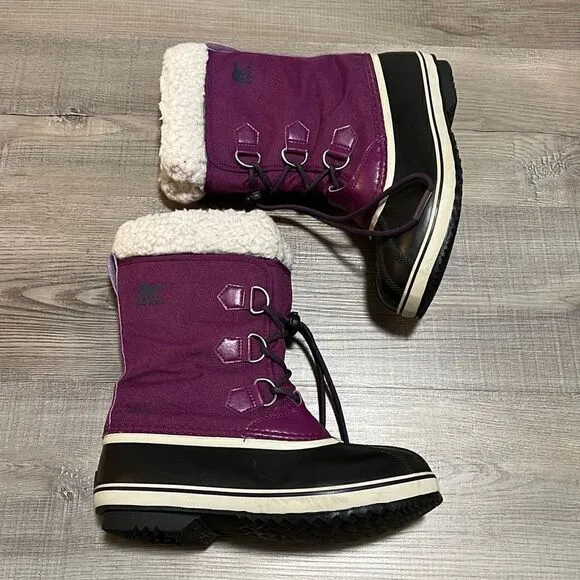 Sorel Women’s 6 Purple Insulated Yoot Pack Nylon Winter Water Resistant Boots