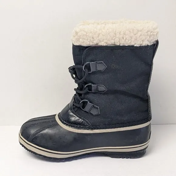Sorel Yoot Pac Nylon Waterproof Boots, Black, Big Kids 7 M