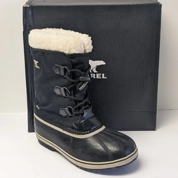 Sorel Yoot Pac Nylon Waterproof Boots, Black, Big Kids 7 M