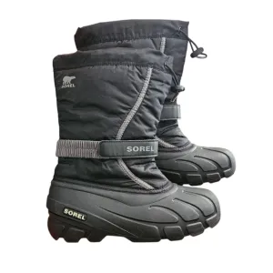 Sorel Youth Flurry Insulated Winter Boots Black Unisex Size 6 M