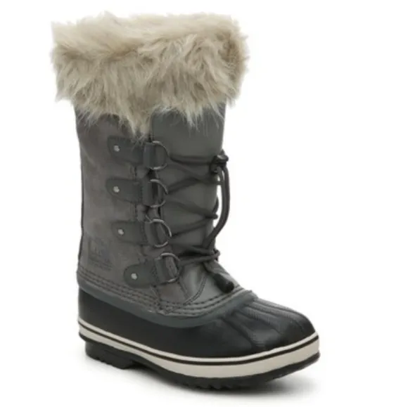Sorel Youth Joan of Arctic Waterproof Insulated Winter Boots Gray Black …
