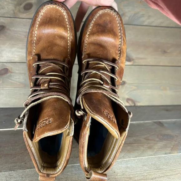 sperry mens size 10 shoes brown leather comfort hightop A/O lug boots