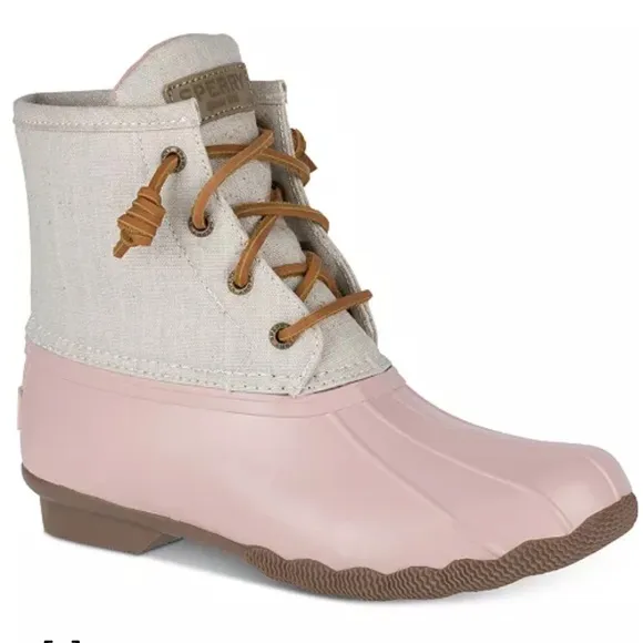 Sperry Saltwater Duck Booties 7.5 Rose/Oat color