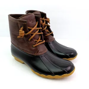 Sperry Top Sider Saltwater Youth Size 2Y Brown Leather Waterproof Duck Boots