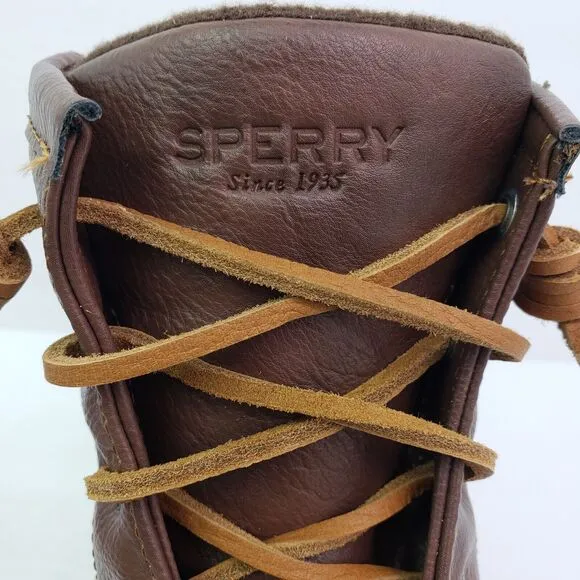 Sperry Top Sider Saltwater Youth Size 2Y Brown Leather Waterproof Duck Boots