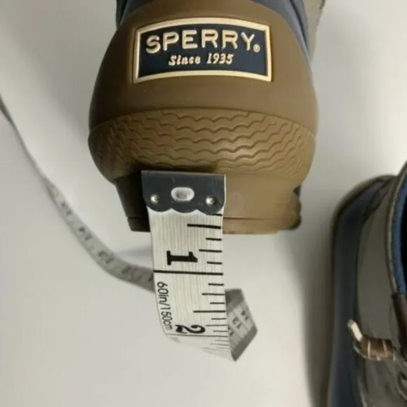 Sperry Waterproof Rubber Leather Duck Boots Blue Gray 7M