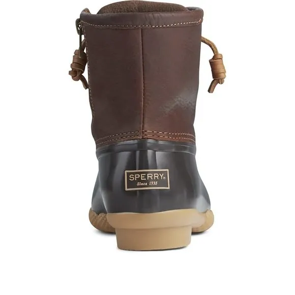 SPERRY WOMEN'S SALTWATER BOOTS, TAN/DK BROWN, 7.5