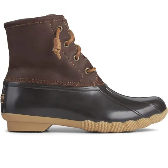 SPERRY WOMEN'S SALTWATER BOOTS, TAN/DK BROWN, 7.5
