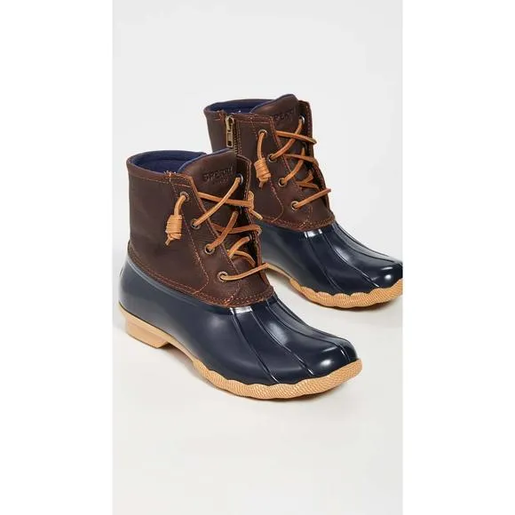 SPERRY WOMEN'S SALTWATER BOOTS, TAN/NAVY, 7.5