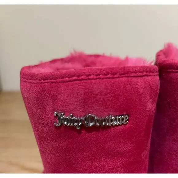 Spicy Juicy‎ Couture Kave Fur Boots Hot Pink  Boots Ankle Warm Fuzzy sz 8
