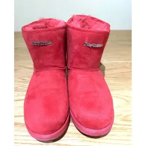 Spicy Juicy‎ Couture Kave Fur Boots Hot Pink  Boots Ankle Warm Fuzzy sz 8