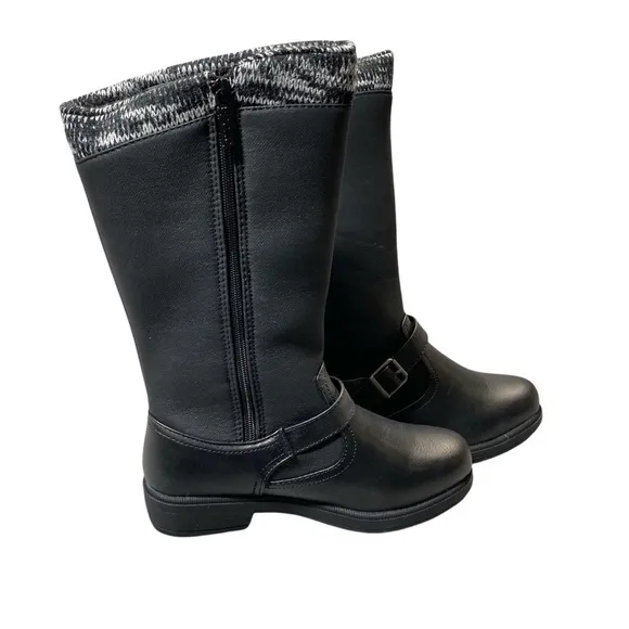 Sporto Women's Winter Boots 7M Black Tall Iceland WaterProof Side Zip Buckle NWT
