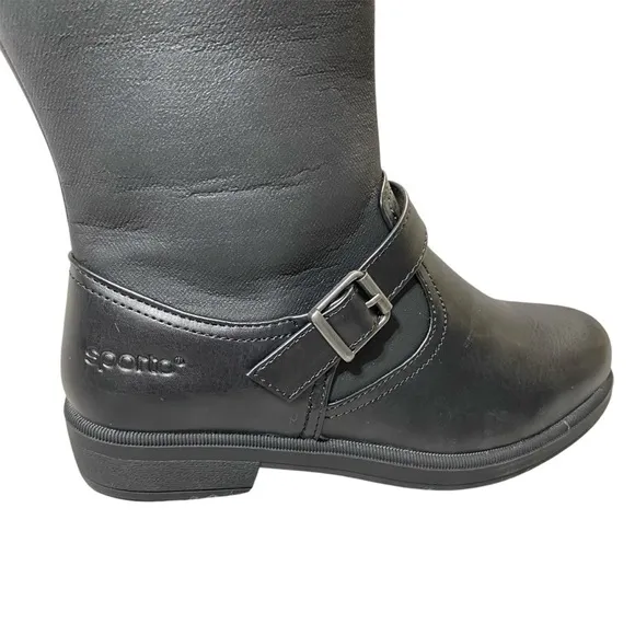 Sporto Women's Winter Boots 7M Black Tall Iceland WaterProof Side Zip Buckle NWT