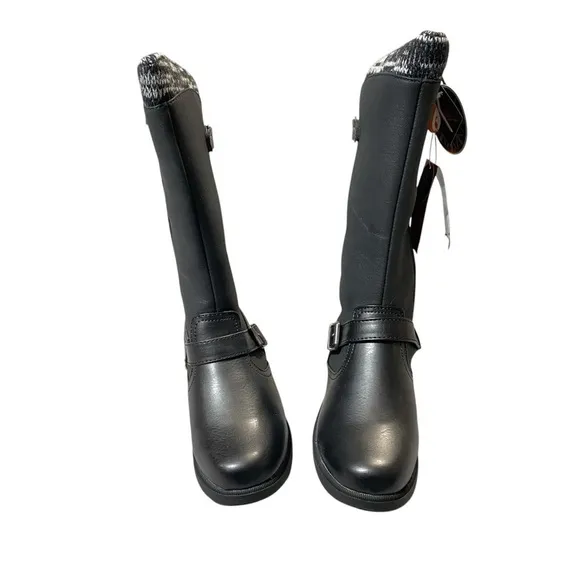 Sporto Women's Winter Boots 7M Black Tall Iceland WaterProof Side Zip Buckle NWT