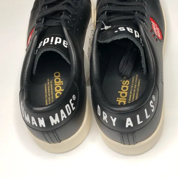 Stan Smith Shoes Size 9.5 Human Made Black &amp; Red Color Adidas Original Sneakers