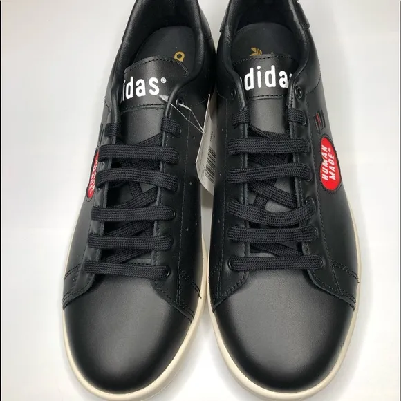 Stan Smith Shoes Size 9.5 Human Made Black &amp; Red Color Adidas Original Sneakers