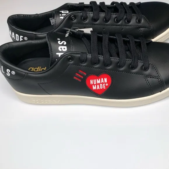 Stan Smith Shoes Size 9.5 Human Made Black &amp; Red Color Adidas Original Sneakers