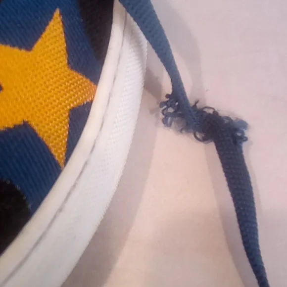 Stella McCartney • Lace Up Sneakers Canvas Hearts And Stars SIZE 37 SIZE 7
