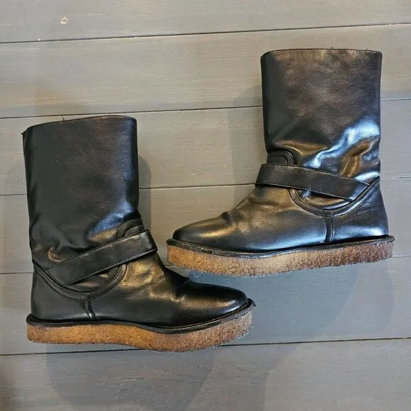 Stella McCartney Women's Black Rare Winter Leather Boots Size 36