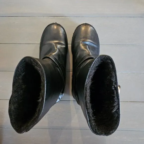 Stella McCartney Women's Black Rare Winter Leather Boots Size 36
