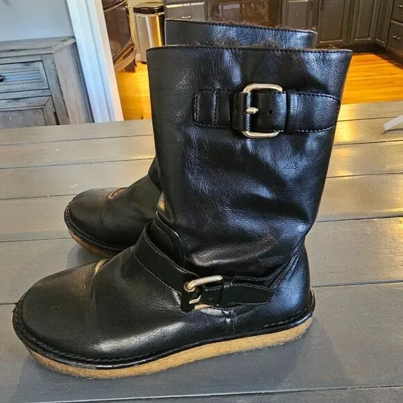 Stella McCartney Women's Black Rare Winter Leather Boots Size 36