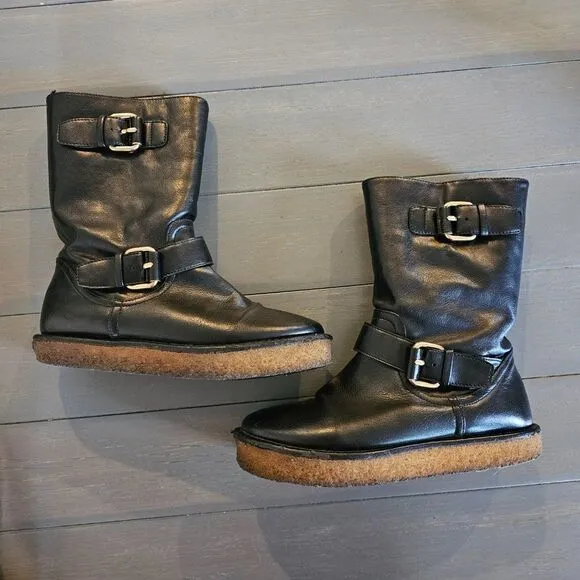Stella McCartney Women's Black Rare Winter Leather Boots Size 36