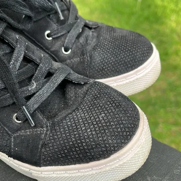 Steve Madden Llynn Black high top Canvas Wedge Heel Womens size 7.5